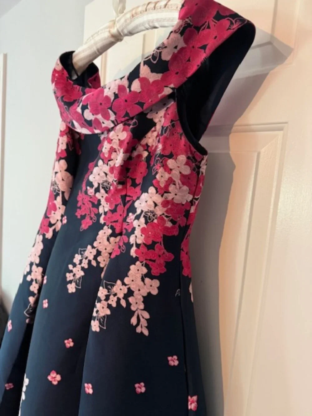 Adrianna Papell Floral Off-the-shoulder Dress, Size 10 - Picture 11 of 15